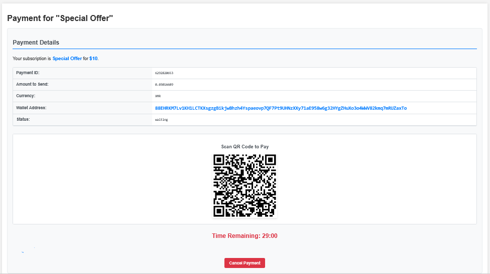 Payment Details